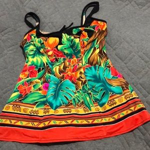 Tropical forest print swimdress